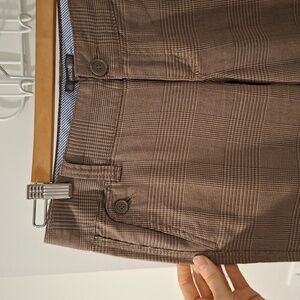 Jacob Vintage Y2K Straight-leg Low-waist Brown Plaid Work Trousers (Size US 3/4)